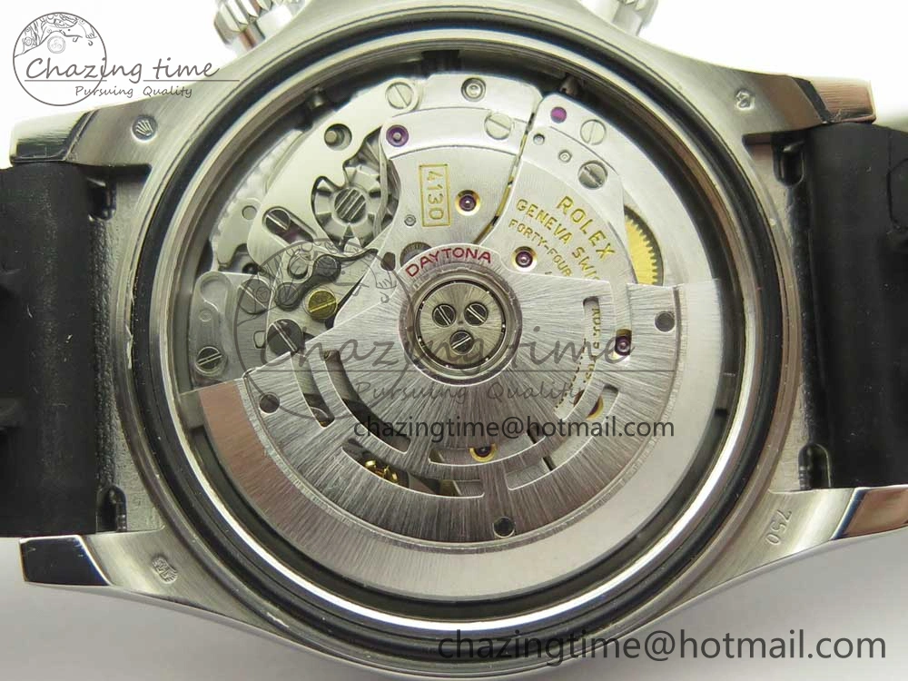 Daytona 116519 Noob 1:1 Best Edition 904L SS Case Gray Black Dial on Black Rubber Strap SA4130 (Free Extra Strap)