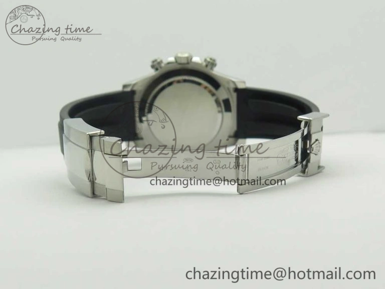 Daytona 116519 Noob 1:1 Best Edition 904L SS Case Gray Black Dial on Black Rubber Strap SA4130 (Free Extra Strap)