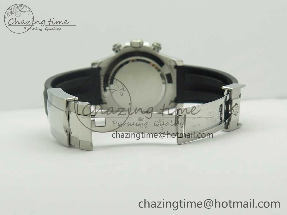 Daytona 116519 Noob 1:1 Best Edition 904L SS Case Gray Black Dial on Black Rubber Strap SA4130 (Free Extra Strap)
