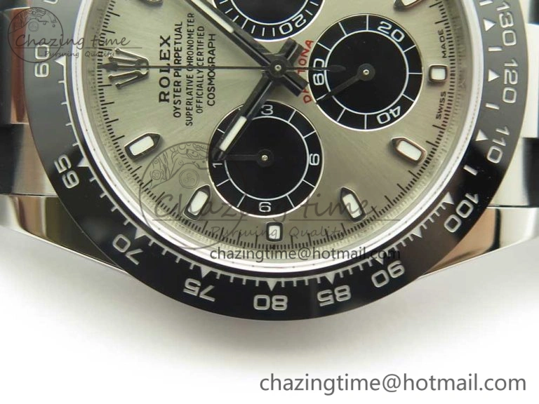 Daytona 116519 Noob 1:1 Best Edition 904L SS Case Gray Black Dial on Black Rubber Strap SA4130 (Free Extra Strap)
