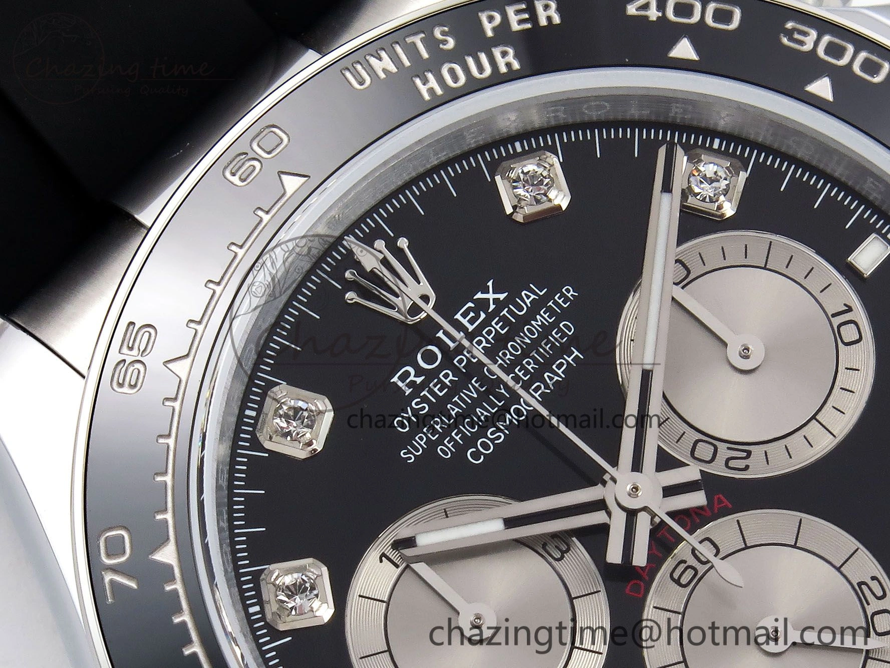 Daytona 116519 QF 1:1 Best Edition Black White Diamonds Dial on Oysterflex Strap SH4130 V3 (Gain Weight)
