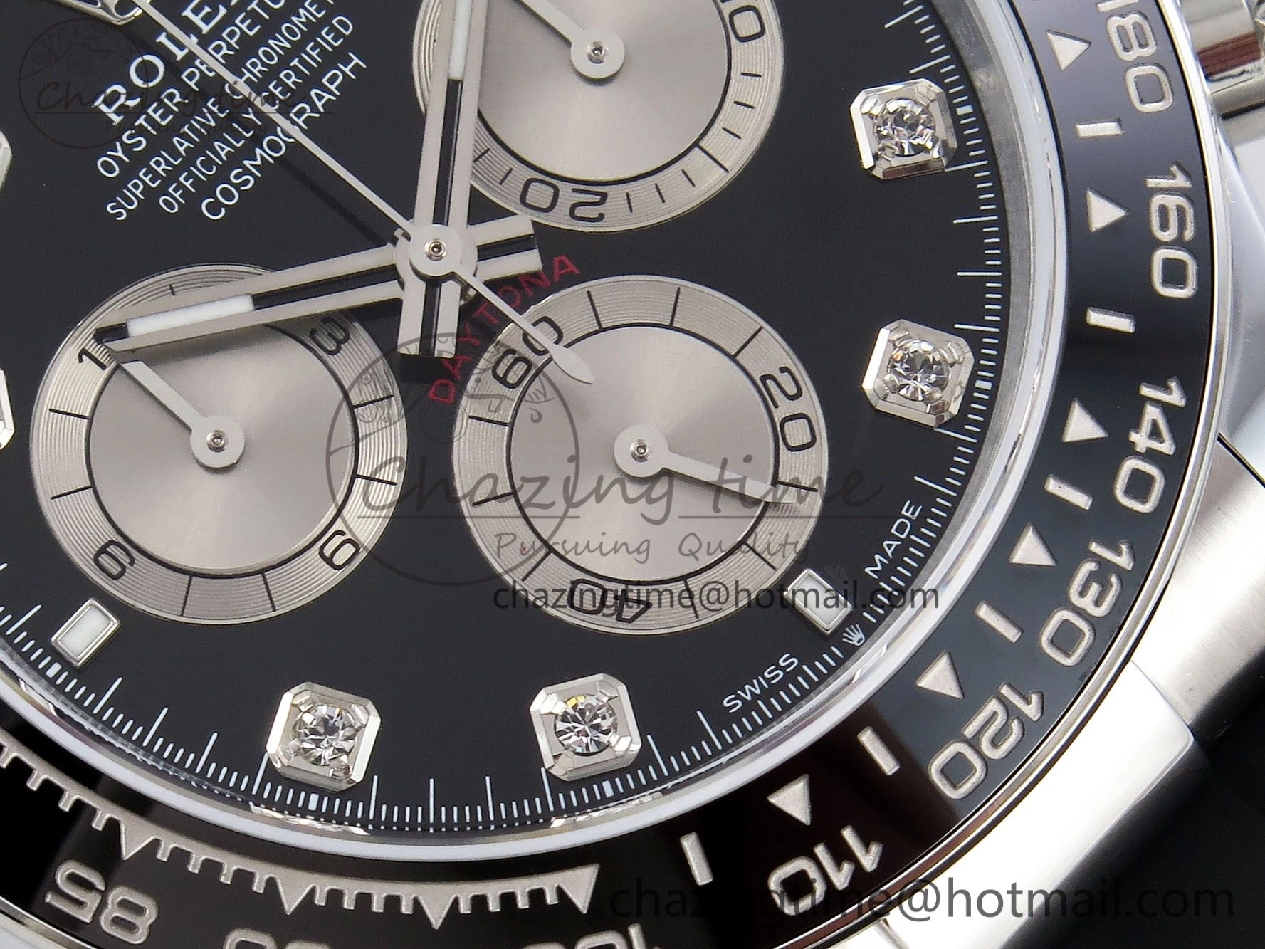 Daytona 116519 QF 1:1 Best Edition Black White Diamonds Dial on Oysterflex Strap SH4130 V3 (Gain Weight)
