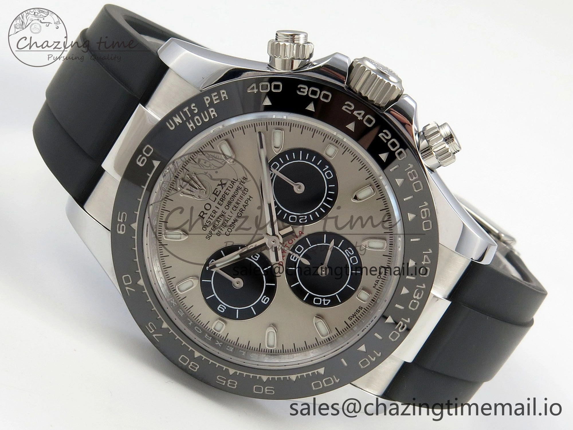 Daytona 116519 SS 3CF 1:1 Best Edition Black Bezel Grey Dial on Oysterflex Strap SH4130 V2(Mod Version)