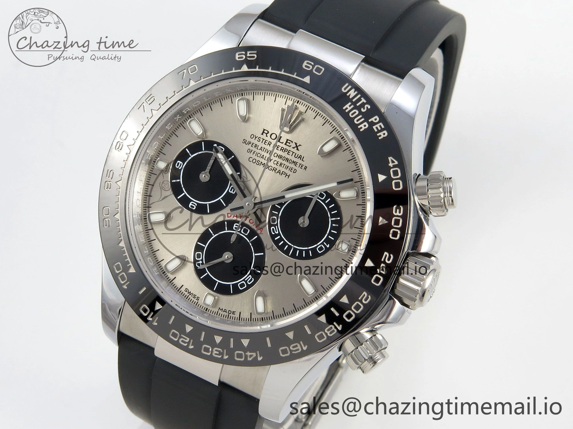 Daytona 116519 SS 3CF 1:1 Best Edition Black Bezel Grey Dial on Oysterflex Strap SH4130 V2(Mod Version)