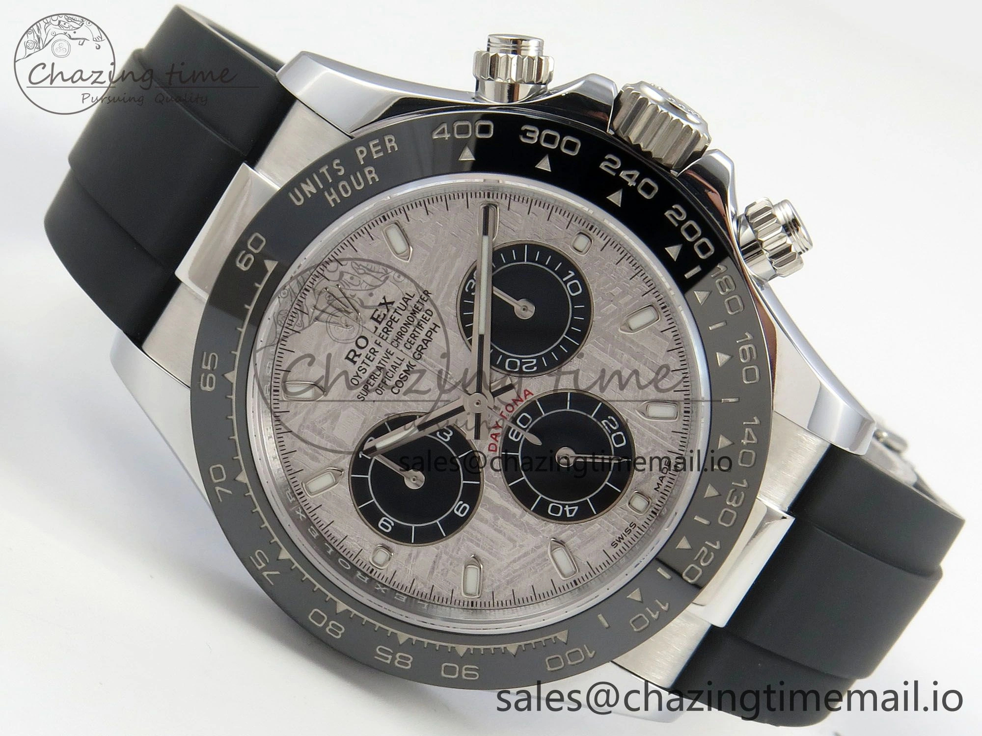 Daytona 116519 SS 3CF 1:1 Best Edition Black Bezel Meteorite Dial on Oysterflex Strap SH4130 V2(Mod Version)