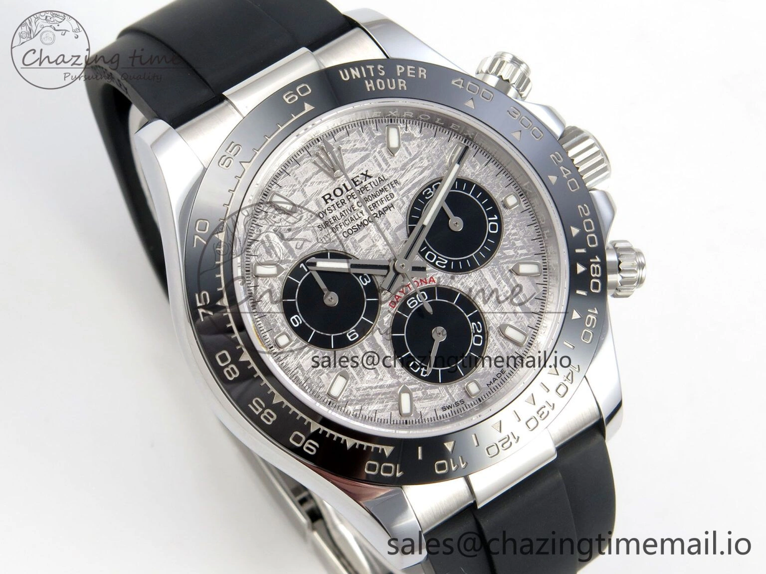 Daytona 116519 SS 3CF 1:1 Best Edition Black Bezel Meteorite Dial on Oysterflex Strap SH4130 V2(Mod Version)