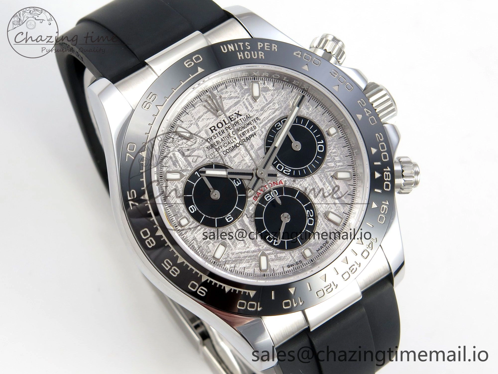 Daytona 116519 SS 3CF 1:1 Best Edition Black Bezel Meteorite Dial on Oysterflex Strap SH4130 V2(Mod Version)