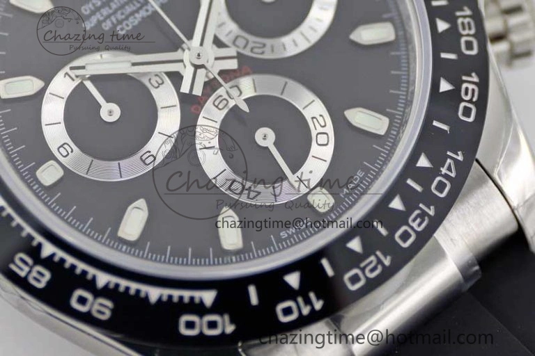 Daytona 116519 SS TWF 1:1 Best Edition 904L Steel Black Dial on Oysterflex Strap A7750