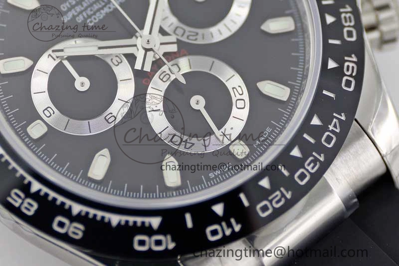 Daytona 116519 SS TWF 1:1 Best Edition 904L Steel Black Dial on Oysterflex Strap A7750