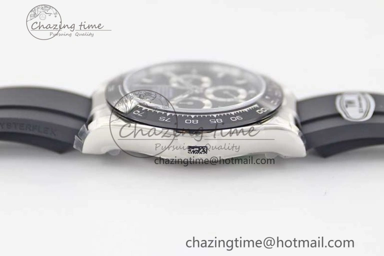 Daytona 116519 SS TWF 1:1 Best Edition 904L Steel Black Dial on Oysterflex Strap A7750