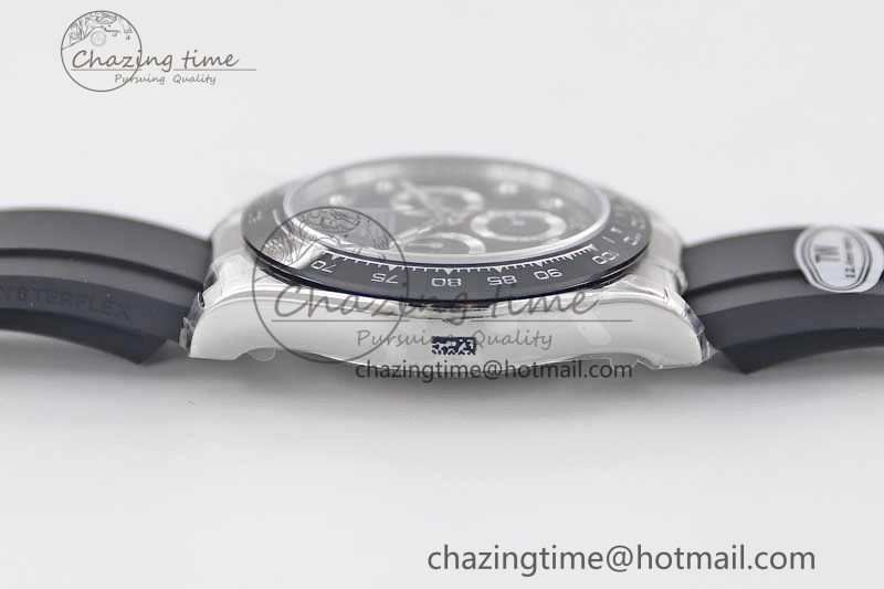 Daytona 116519 SS TWF 1:1 Best Edition 904L Steel Black Diamonds Dial on Oysterflex Strap A7750