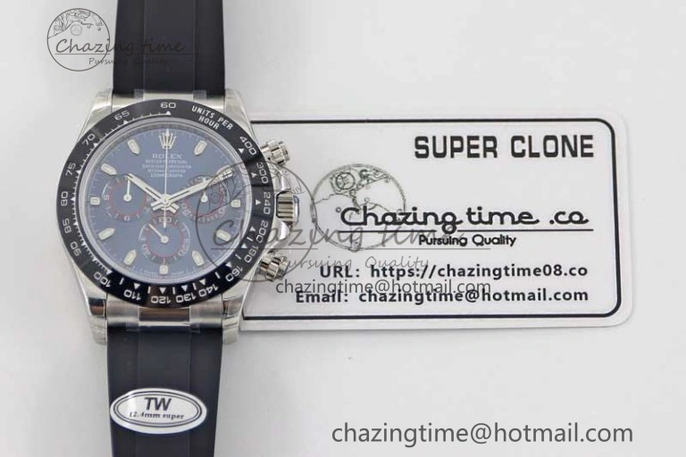 Daytona 116519 SS TWF 1:1 Best Edition 904L Steel Blue Dial on Oysterflex Strap A7750