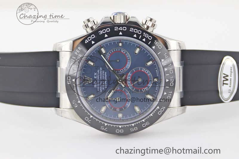 Daytona 116519 SS TWF 1:1 Best Edition 904L Steel Blue Dial on Oysterflex Strap A7750
