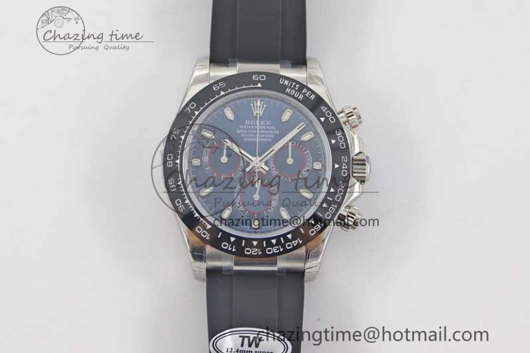 Daytona 116519 SS TWF 1:1 Best Edition 904L Steel Blue Dial on Oysterflex Strap A7750
