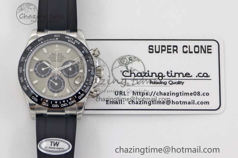 Daytona 116519 SS TWF 1:1 Best Edition 904L Steel Gray Dial on Oysterflex Strap A7750