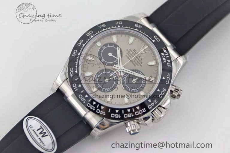 Daytona 116519 SS TWF 1:1 Best Edition 904L Steel Gray Dial on Oysterflex Strap A7750