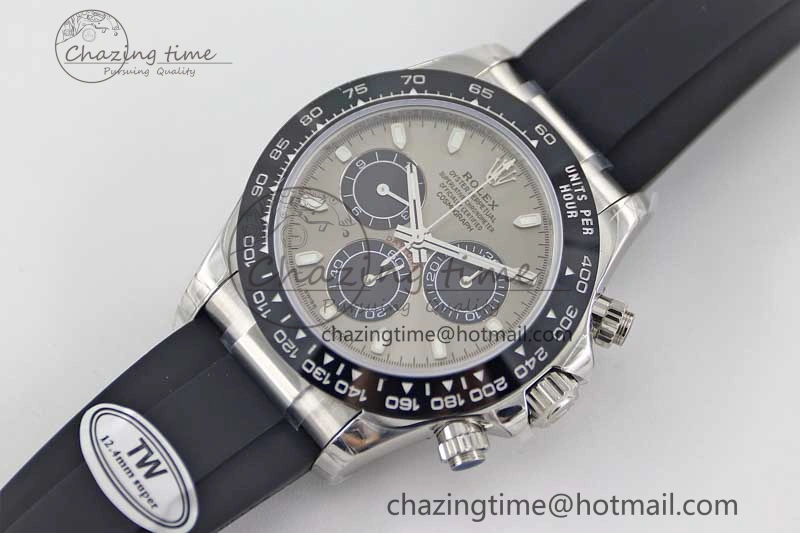 Daytona 116519 SS TWF 1:1 Best Edition 904L Steel Gray Dial on Oysterflex Strap A7750