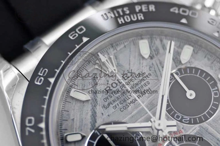 Daytona 116519 SS TWF 1:1 Best Edition 904L Steel Gray Meteorite Black Dial on Oysterflex Strap A7750
