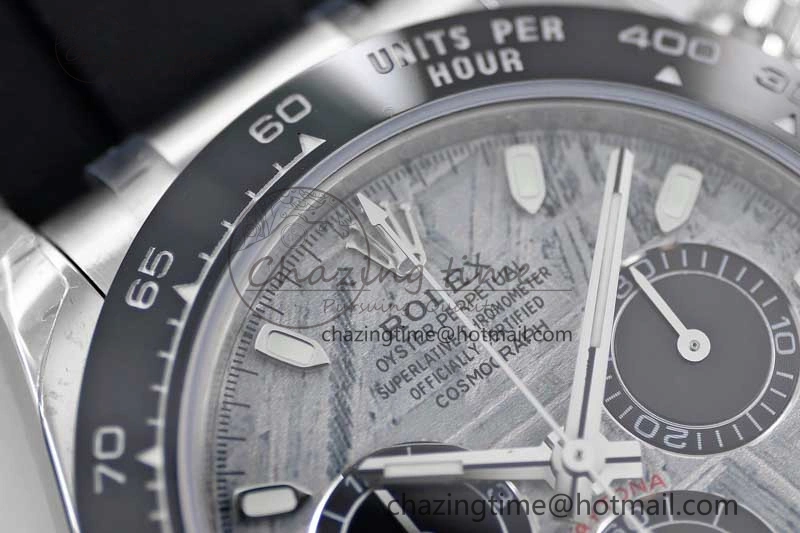 Daytona 116519 SS TWF 1:1 Best Edition 904L Steel Gray Meteorite Black Dial on Oysterflex Strap A7750