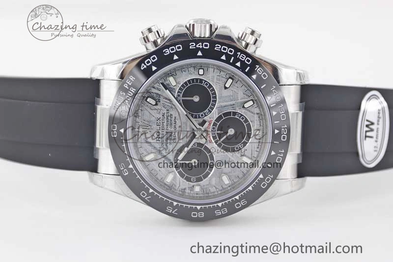 Daytona 116519 SS TWF 1:1 Best Edition 904L Steel Gray Meteorite Black Dial on Oysterflex Strap A7750
