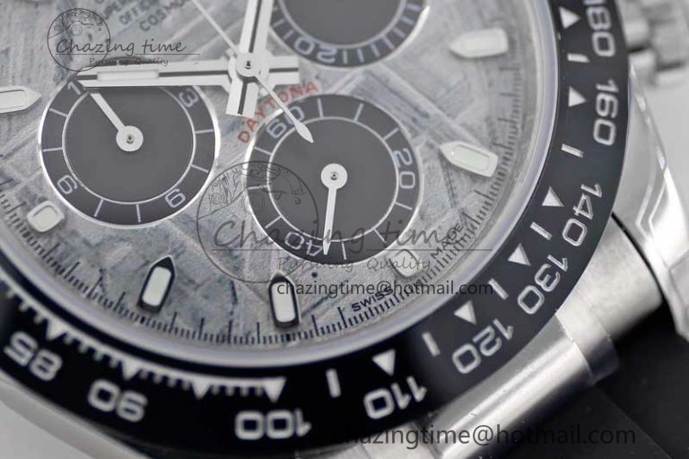 Daytona 116519 SS TWF 1:1 Best Edition 904L Steel Gray Meteorite Black Dial on Oysterflex Strap A7750