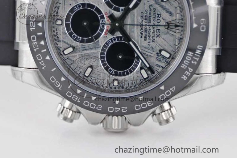Daytona 116519 SS TWF 1:1 Best Edition 904L Steel Gray Meteorite Black Dial on Oysterflex Strap A7750