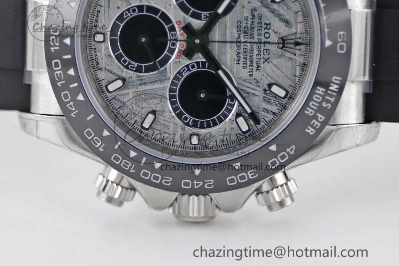 Daytona 116519 SS TWF 1:1 Best Edition 904L Steel Gray Meteorite Black Dial on Oysterflex Strap A7750