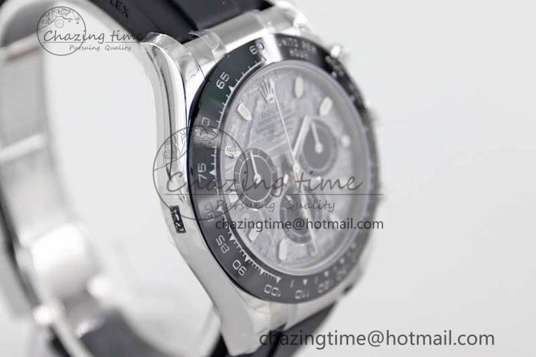 Daytona 116519 SS TWF 1:1 Best Edition 904L Steel Gray Meteorite Black Dial on Oysterflex Strap A7750