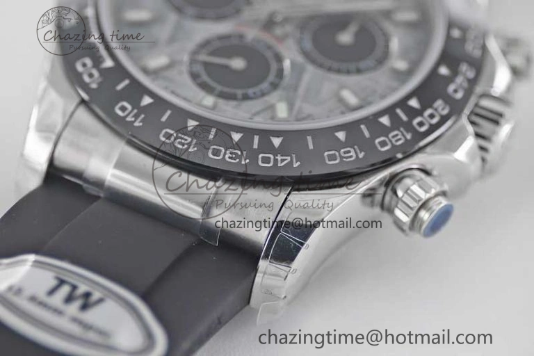 Daytona 116519 SS TWF 1:1 Best Edition 904L Steel Gray Meteorite Black Dial on Oysterflex Strap A7750