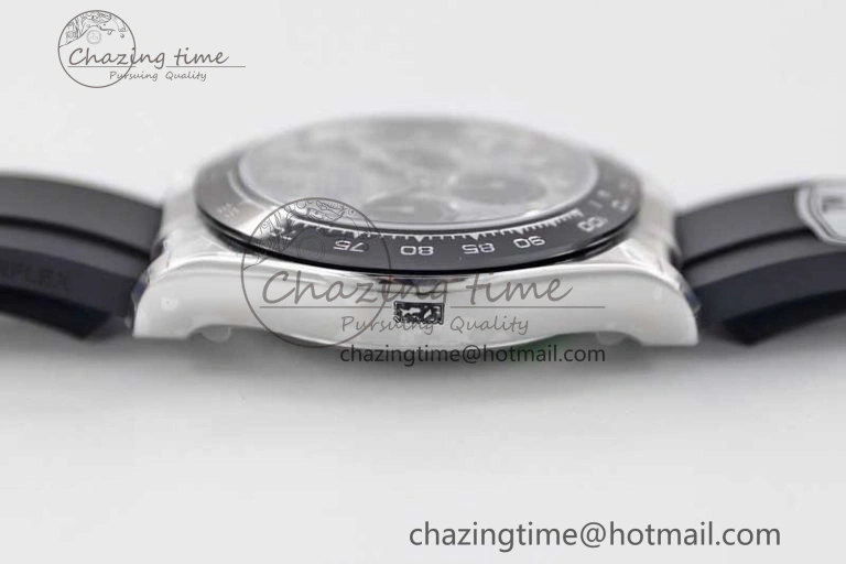 Daytona 116519 SS TWF 1:1 Best Edition 904L Steel Gray Meteorite Black Dial on Oysterflex Strap A7750