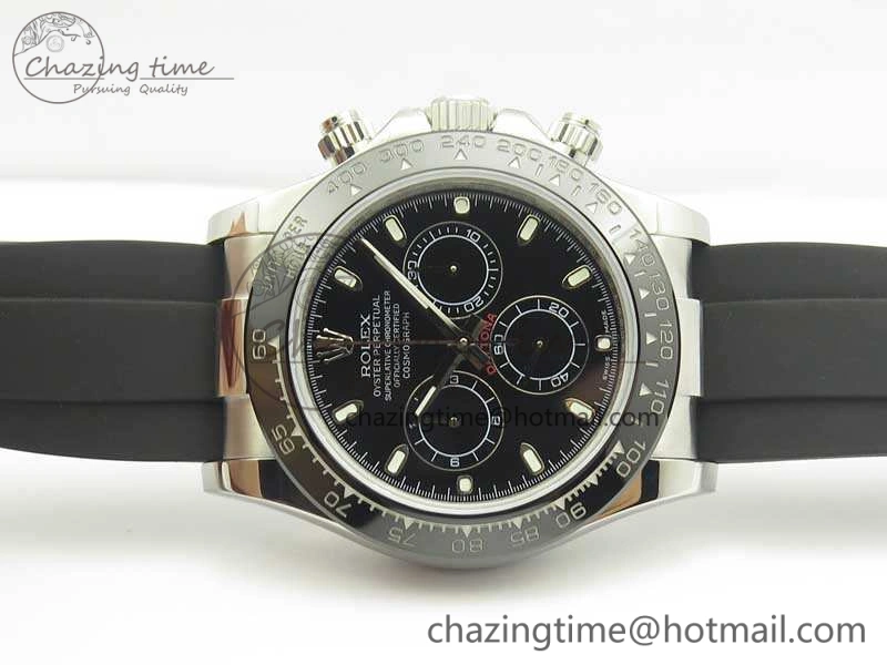 Daytona 116519LN JH Best Black Dial On Rubber Strap A4130 (Free XS Rubber )