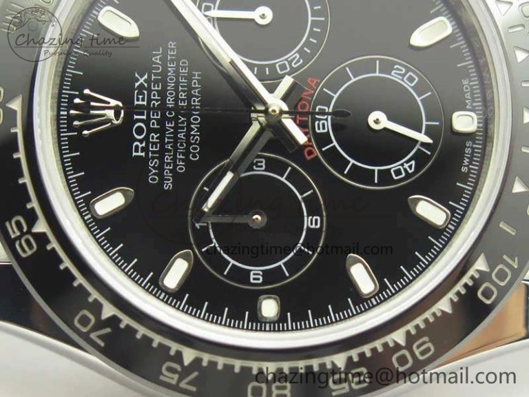 Daytona 116519LN JH Best Black Dial On Rubber Strap A4130 (Free XS Rubber )