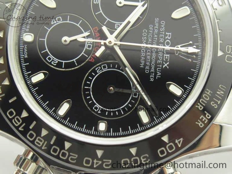 Daytona 116519LN JH Best Black Dial On Rubber Strap A4130 (Free XS Rubber )
