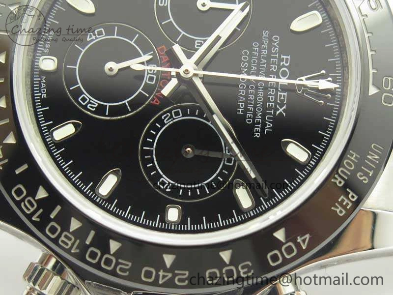 Daytona 116519LN JH Best Black Dial On Rubber Strap A4130 (Free XS Rubber )