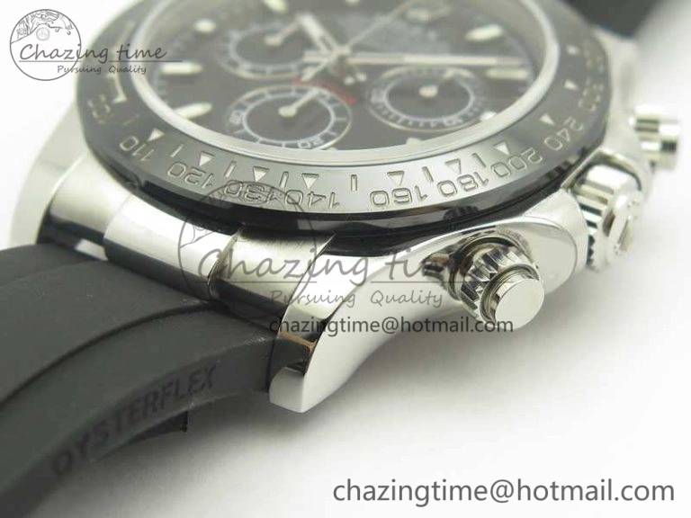 Daytona 116519LN JH Best Black Dial On Rubber Strap A4130 (Free XS Rubber )