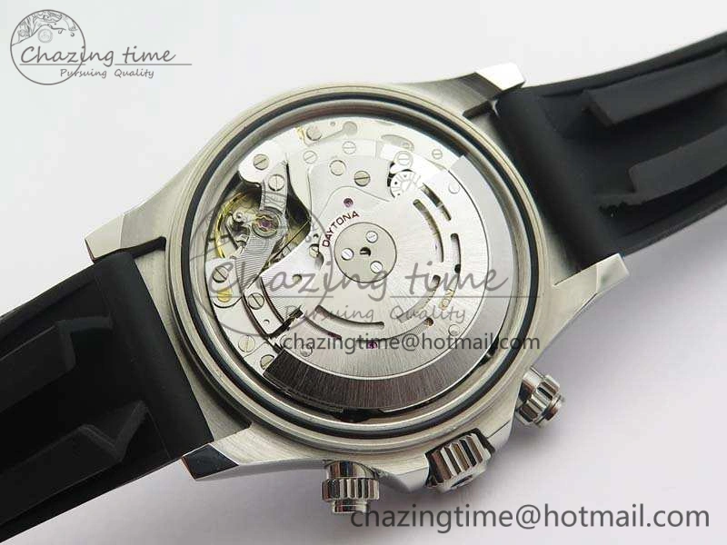 Daytona 116519LN JH Best Edition Black Dial Crystal Markers On Rubber Strap A4130 (Free XS Rubber Strap)