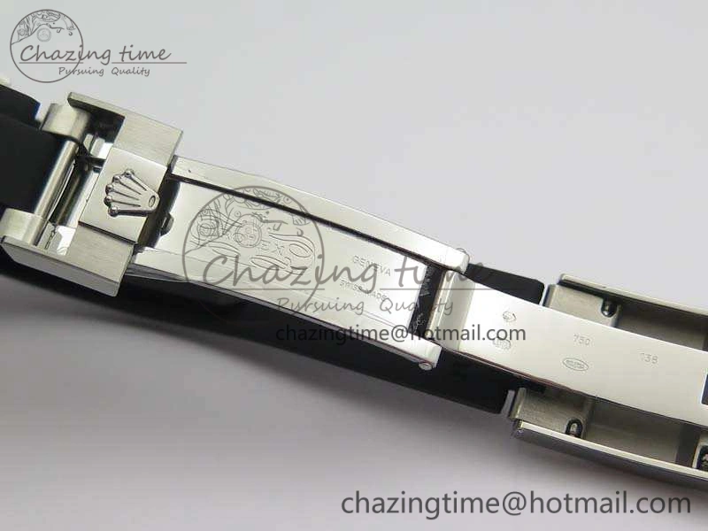 Daytona 116519LN JH Best Edition Black Dial Crystal Markers On Rubber Strap A4130 (Free XS Rubber Strap)