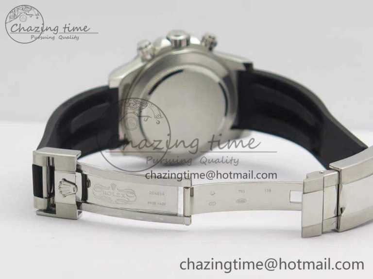 Daytona 116519LN JH Best Edition Black Dial Crystal Markers On Rubber Strap A4130 (Free XS Rubber Strap)