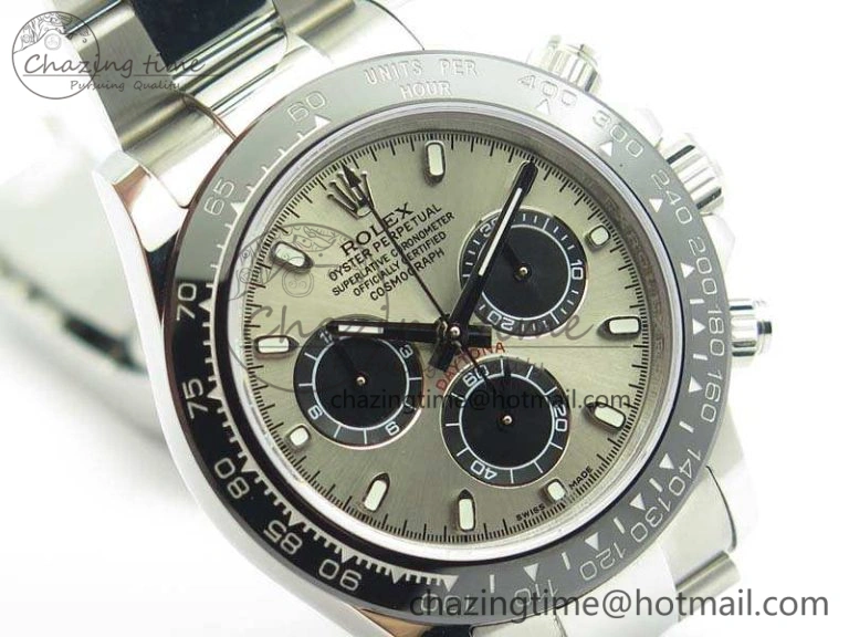 Daytona 116519LN JH Best Edition Gray Dial Ceramic Bezel On SS Bracelet A4130