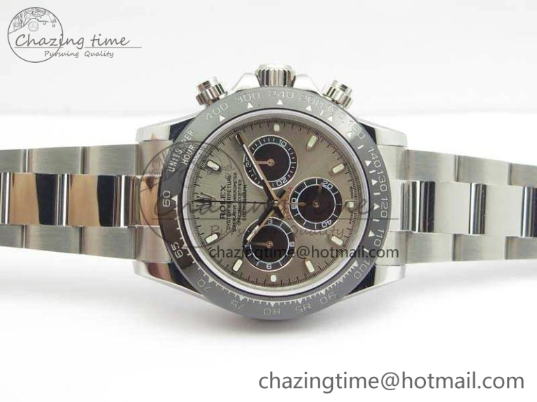 Daytona 116519LN JH Best Edition Gray Dial Ceramic Bezel On SS Bracelet A4130