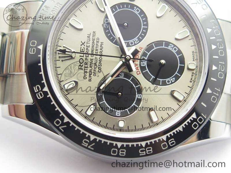 Daytona 116519LN JH Best Edition Gray Dial Ceramic Bezel On SS Bracelet A4130