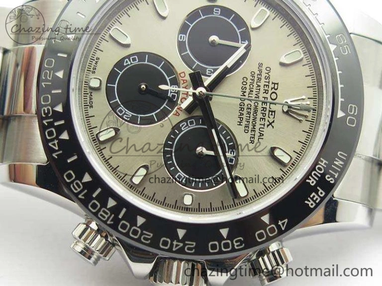 Daytona 116519LN JH Best Edition Gray Dial Ceramic Bezel On SS Bracelet A4130