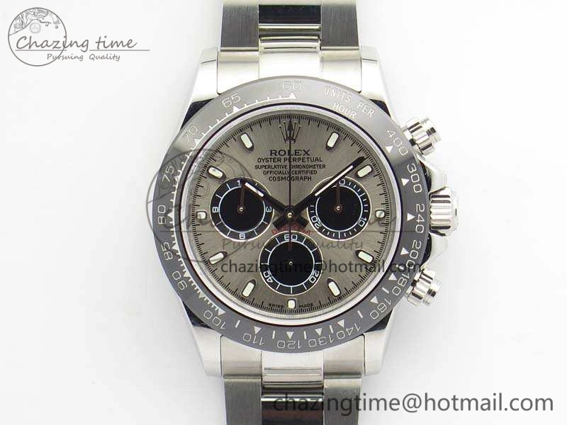 Daytona 116519LN JH Best Edition Gray Dial Ceramic Bezel On SS Bracelet A4130