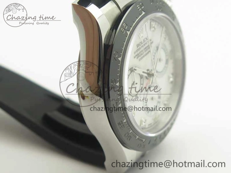 Daytona 116519LN JH Best White MOP Crystal Dial On Rubber Strap A4130 (Free XS Rubber )