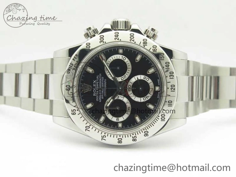 Daytona 116520 ARF 1:1 Best Edition 904L SS Case and Bracelet Black Dial A4130 Super Clone V2