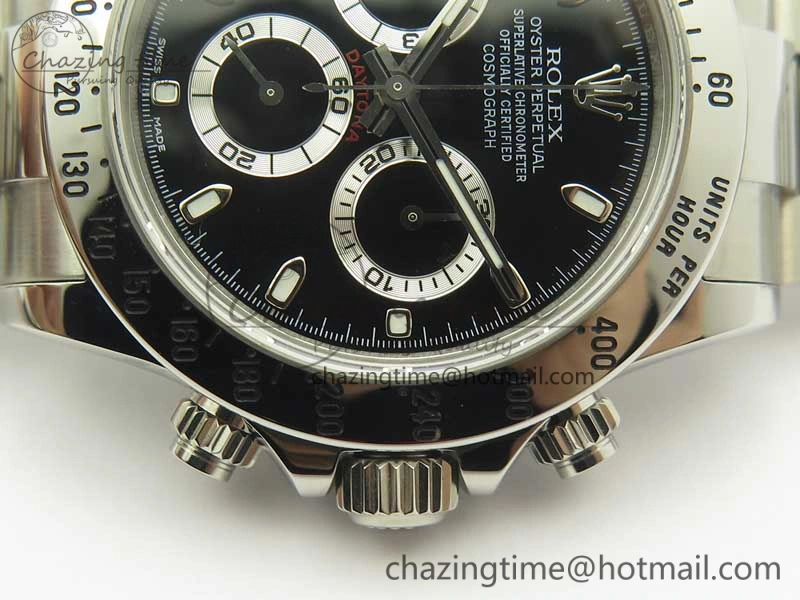 Daytona 116520 ARF 1:1 Best Edition 904L SS Case and Bracelet Black Dial A4130 Super Clone V2