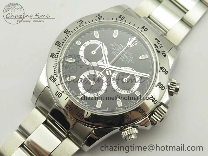 Daytona 116520 ARF 1:1 Best Edition 904L SS Case and Bracelet Black Dial A4130 Super Clone V2