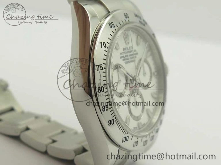 Daytona 116520 ARF 1:1 Best Edition 904L SS Case and Bracelet White Dial A4130 Super Clone V2