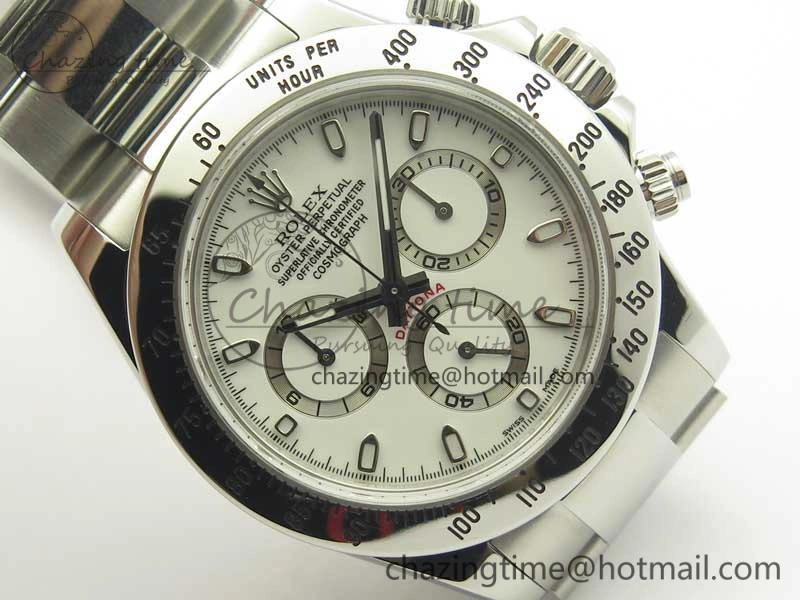 Daytona 116520 ARF 1:1 Best Edition 904L SS Case and Bracelet White Dial A4130 Super Clone V2