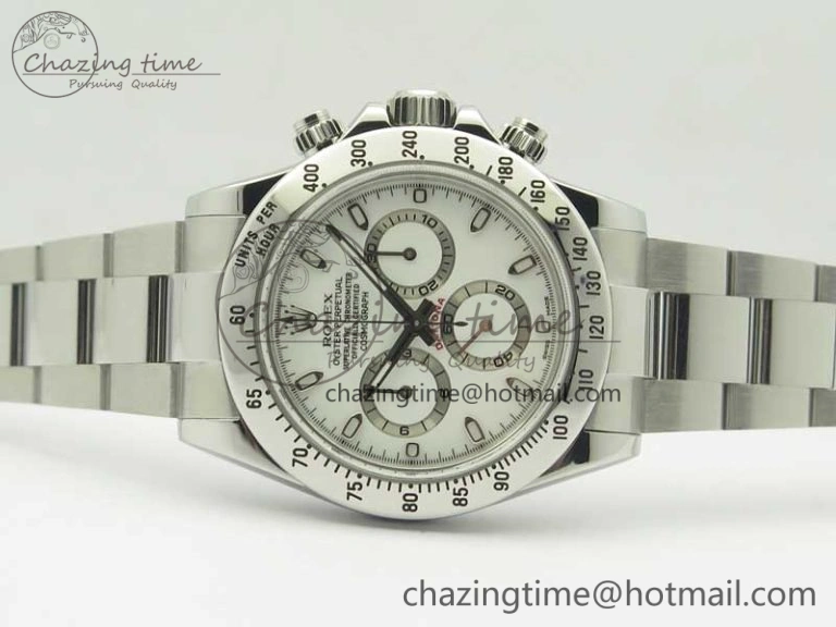 Daytona 116520 ARF 1:1 Best Edition 904L SS Case and Bracelet White Dial A4130 Super Clone V2